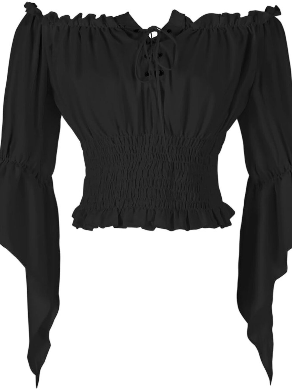 Womens Renaissance Peasant Blouse Off Shoulder Ruffled Top